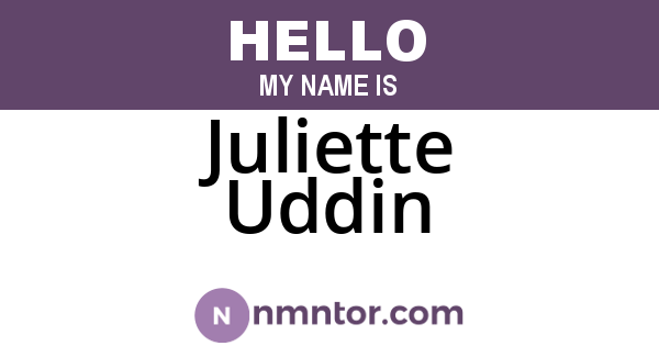 Juliette Uddin