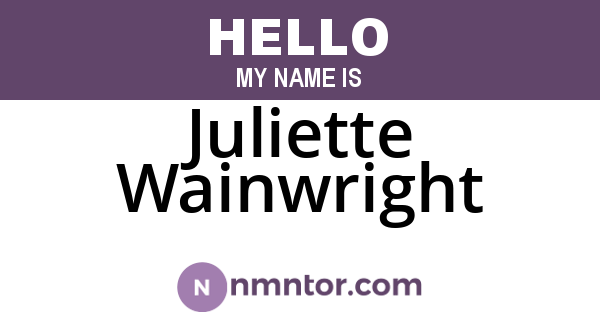 Juliette Wainwright