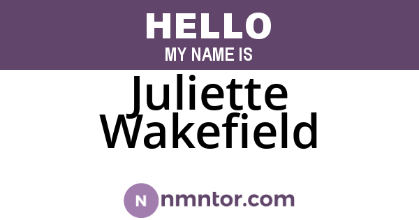 Juliette Wakefield