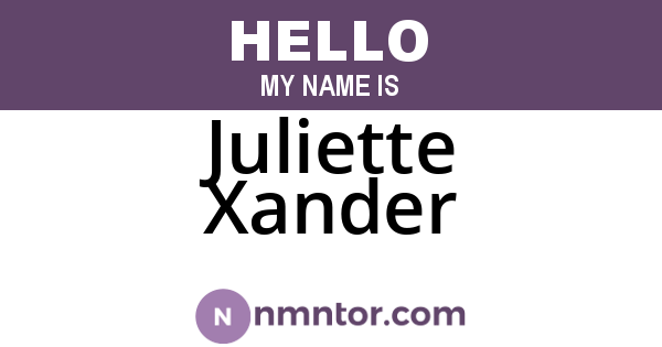 Juliette Xander
