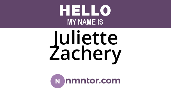 Juliette Zachery
