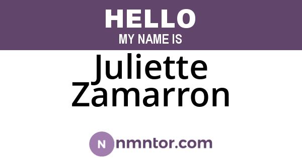 Juliette Zamarron