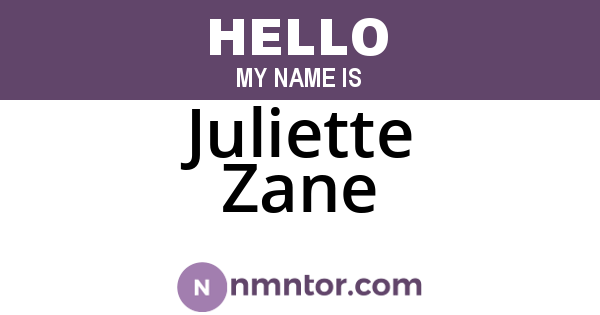 Juliette Zane