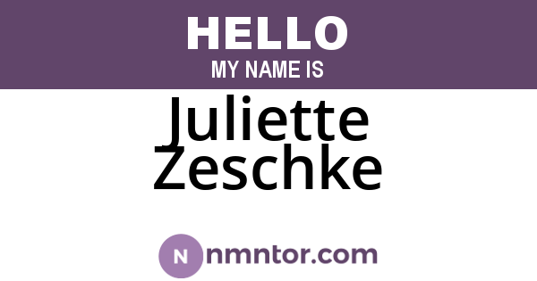 Juliette Zeschke