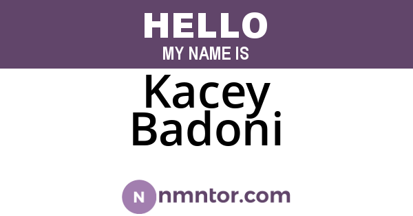 Kacey Badoni