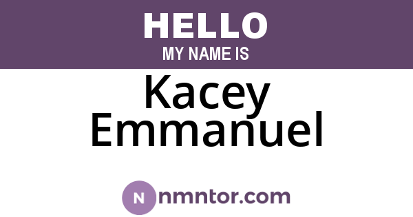 Kacey Emmanuel