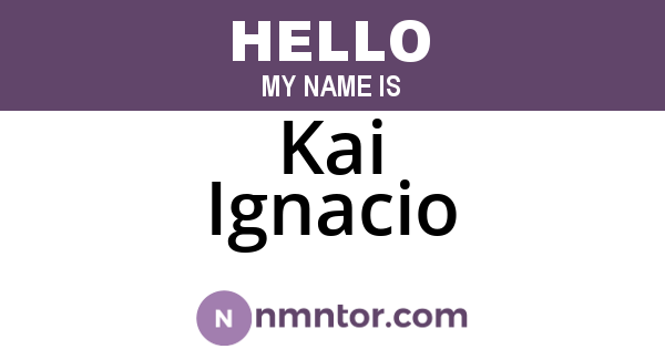 Kai Ignacio