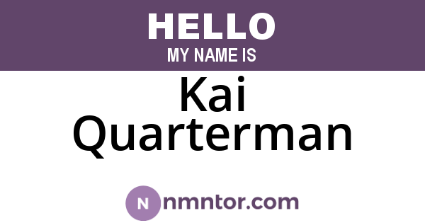 Kai Quarterman