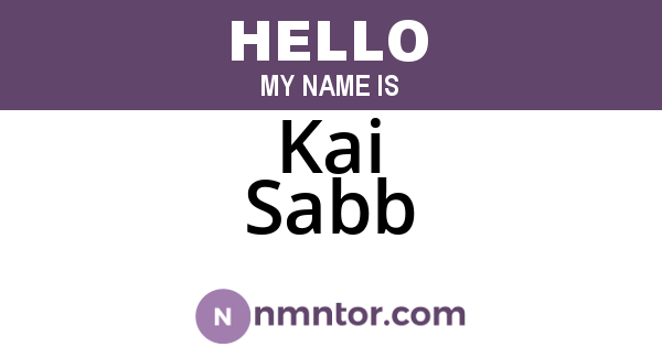 Kai Sabb