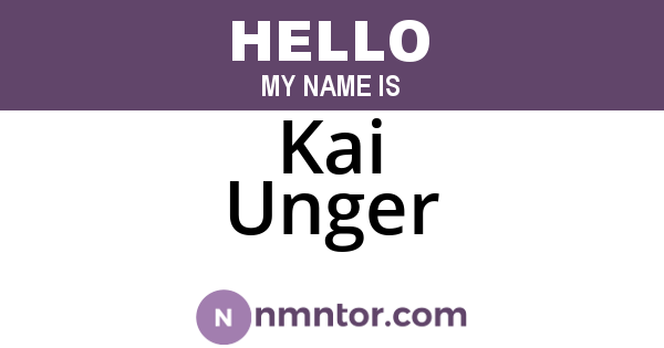 Kai Unger