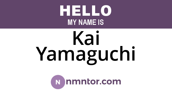 Kai Yamaguchi