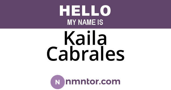 Kaila Cabrales