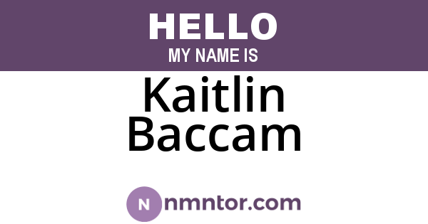 Kaitlin Baccam