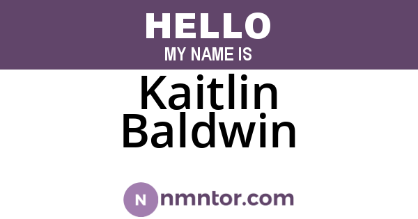 Kaitlin Baldwin