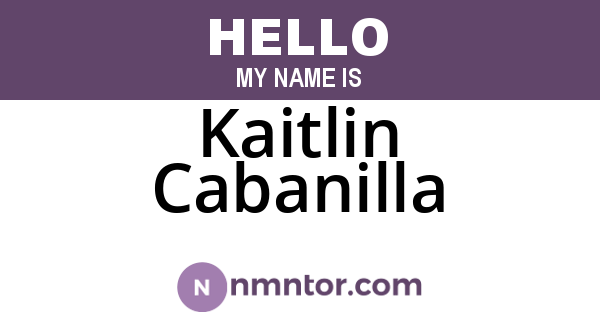 Kaitlin Cabanilla