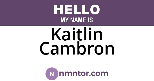 Kaitlin Cambron
