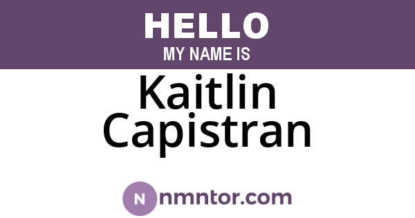 Kaitlin Capistran