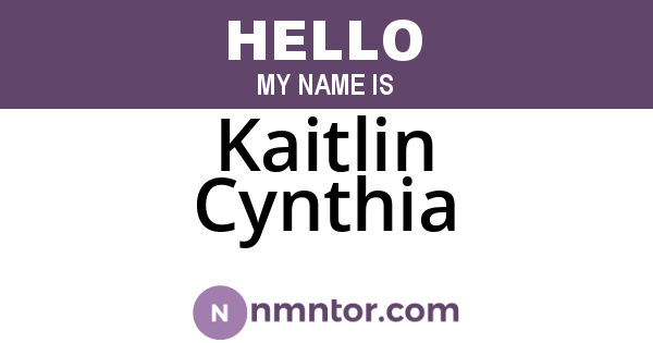 Kaitlin Cynthia