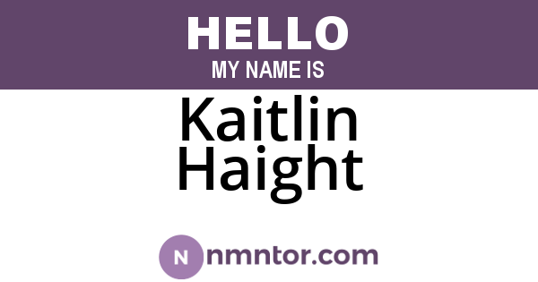 Kaitlin Haight