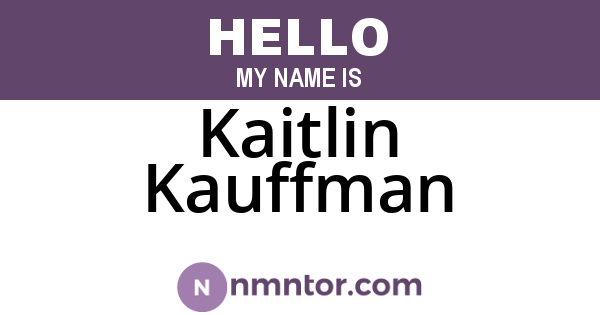 Kaitlin Kauffman