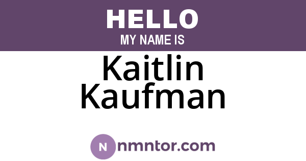 Kaitlin Kaufman