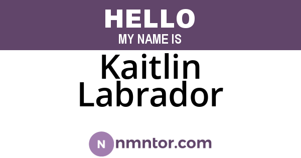 Kaitlin Labrador