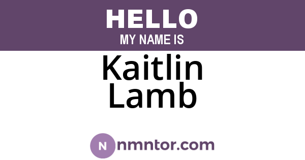 Kaitlin Lamb