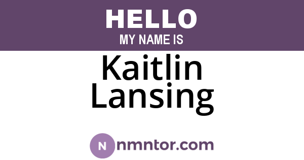 Kaitlin Lansing