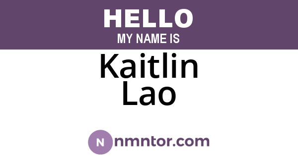 Kaitlin Lao