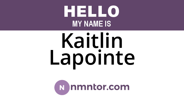 Kaitlin Lapointe