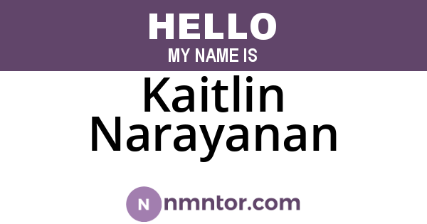 Kaitlin Narayanan