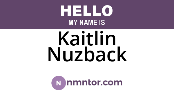 Kaitlin Nuzback