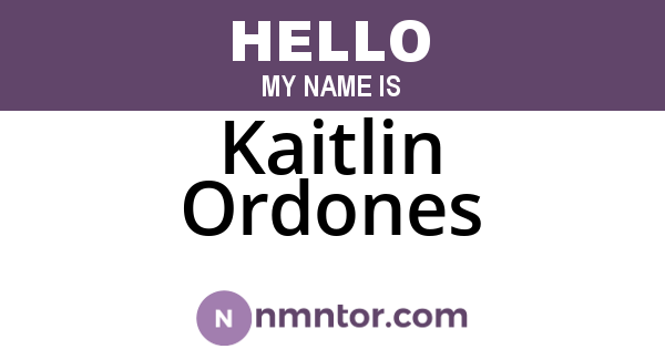 Kaitlin Ordones