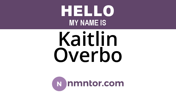 Kaitlin Overbo