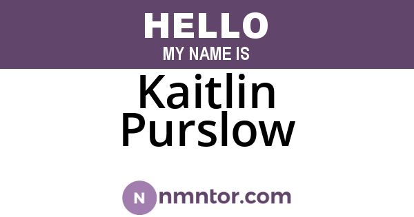 Kaitlin Purslow