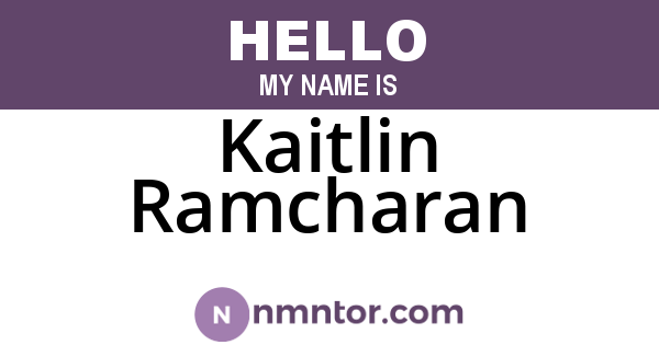 Kaitlin Ramcharan