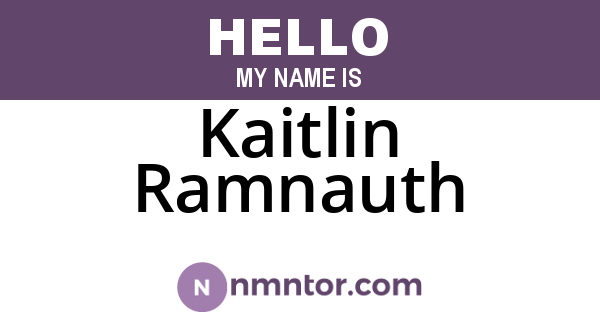 Kaitlin Ramnauth