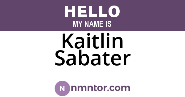 Kaitlin Sabater