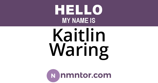 Kaitlin Waring