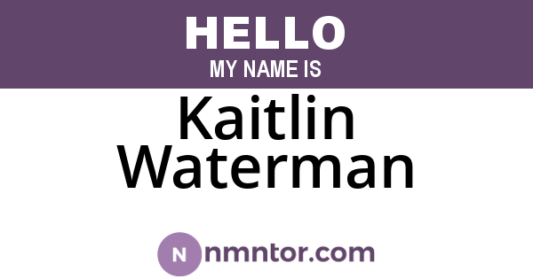 Kaitlin Waterman