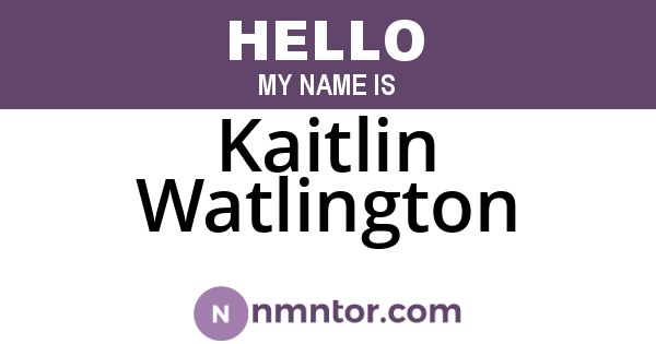 Kaitlin Watlington