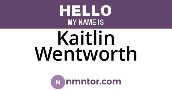 Kaitlin Wentworth