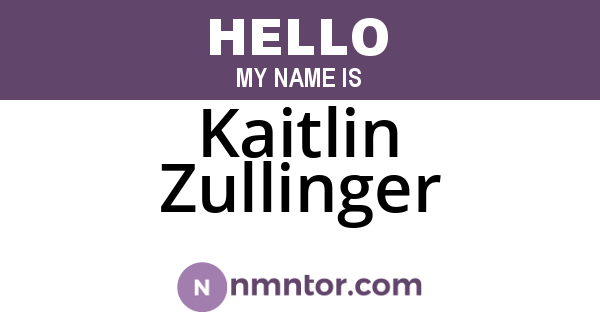 Kaitlin Zullinger