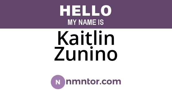 Kaitlin Zunino