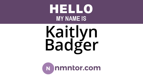 Kaitlyn Badger