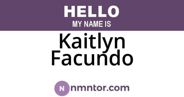 Kaitlyn Facundo