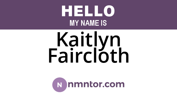 Kaitlyn Faircloth