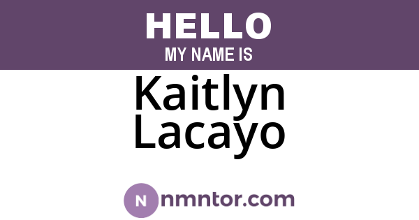 Kaitlyn Lacayo