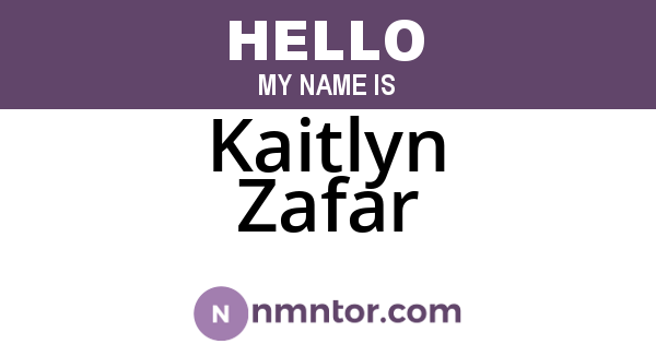 Kaitlyn Zafar