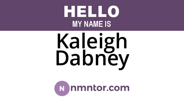 Kaleigh Dabney